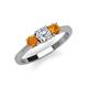 3 - Quyen 0.90 ctw (5.00 mm) Round Natural Diamond and Citrine Three Stone Engagement Ring  