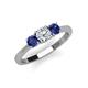 3 - Quyen 0.90 ctw (5.00 mm) Round Natural Diamond and Iolite Three Stone Engagement Ring  