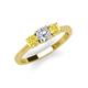 3 - Quyen 1.03 ctw (5.00 mm) Round Natural Diamond and Yellow Sapphire Three Stone Engagement Ring  