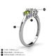 4 - Quyen 1.13 ctw (5.00 mm) Round Natural Diamond and Peridot Three Stone Engagement Ring  