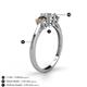 4 - Quyen 0.98 ctw (5.00 mm) Round Natural Diamond and Smoky Quartz Three Stone Engagement Ring  