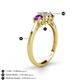 4 - Quyen 0.90 ctw (5.00 mm) Round Natural Diamond and Amethyst Three Stone Engagement Ring  