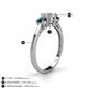4 - Quyen 1.00 ctw (5.00 mm) Round Natural Diamond and London Blue Topaz Three Stone Engagement Ring  