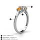 4 - Quyen 0.90 ctw (5.00 mm) Round Natural Diamond and Citrine Three Stone Engagement Ring  