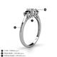 4 - Quyen 1.04 ctw (5.00 mm) Round Natural Diamond and Black Diamond Three Stone Engagement Ring  