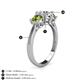 5 - Quyen GIA Certified 2.00 ctw (6.50 mm) Round Natural Diamond and Peridot Three Stone Engagement Ring 