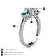 5 - Quyen GIA Certified 2.00 ctw (6.50 mm) Round Natural Diamond and London Blue Topaz Three Stone Engagement Ring 