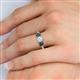 6 - Quyen GIA Certified 2.00 ctw (6.50 mm) Round Natural Diamond and London Blue Topaz Three Stone Engagement Ring 