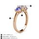 5 - Quyen GIA Certified 1.94 ctw (6.50 mm) Round Natural Diamond and Tanzanite Three Stone Engagement Ring 