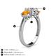 5 - Quyen GIA Certified 1.80 ctw (6.50 mm) Round Natural Diamond and Citrine Three Stone Engagement Ring 