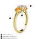 5 - Quyen GIA Certified 1.80 ctw (6.50 mm) Round Natural Diamond and Citrine Three Stone Engagement Ring 