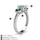 5 - Quyen GIA Certified 2.25 ctw (7.00 mm) Round Natural Diamond and London Blue Topaz Three Stone Engagement Ring 