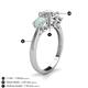 5 - Quyen GIA Certified 1.95 ctw (7.00 mm) Round Natural Diamond and Opal Three Stone Engagement Ring 