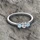 2 - Quyen 0.49 ctw (4.00 mm) Round Aquamarine and Lab Grown Diamond Three Stone Engagement Ring  