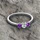 2 - Quyen 0.49 ctw (4.00 mm) Round Amethyst and Lab Grown Diamond Three Stone Engagement Ring  