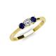 3 - Quyen 0.54 ctw (4.00 mm) Round Blue Sapphire and Lab Grown Diamond Three Stone Engagement Ring  