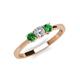 3 - Quyen 0.57 ctw (4.00 mm) Round Green Garnet and Lab Grown Diamond Three Stone Engagement Ring  