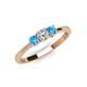 3 - Quyen 0.53 ctw (4.00 mm) Round Blue Topaz and Lab Grown Diamond Three Stone Engagement Ring  