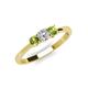 3 - Quyen 0.57 ctw (4.00 mm) Round Peridot and Lab Grown Diamond Three Stone Engagement Ring  