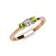 3 - Quyen 0.57 ctw (4.00 mm) Round Peridot and Lab Grown Diamond Three Stone Engagement Ring  