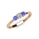 3 - Quyen 0.53 ctw (4.00 mm) Round Tanzanite and Lab Grown Diamond Three Stone Engagement Ring  