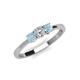 3 - Quyen 0.49 ctw (4.00 mm) Round Aquamarine and Lab Grown Diamond Three Stone Engagement Ring  