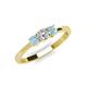 3 - Quyen 0.49 ctw (4.00 mm) Round Aquamarine and Lab Grown Diamond Three Stone Engagement Ring  