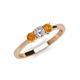 3 - Quyen 0.49 ctw (4.00 mm) Round Citrine and Lab Grown Diamond Three Stone Engagement Ring  