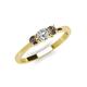 3 - Quyen 0.53 ctw (4.00 mm) Round Smoky Quartz and Lab Grown Diamond Three Stone Engagement Ring  