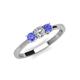 3 - Quyen 0.53 ctw (4.00 mm) Round Tanzanite and Lab Grown Diamond Three Stone Engagement Ring  