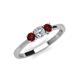 3 - Quyen 0.57 ctw (4.00 mm) Round Red Garnet and Lab Grown Diamond Three Stone Engagement Ring  