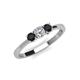 3 - Quyen 0.55 ctw (4.00 mm) Round Black Diamond and Lab Grown Diamond Three Stone Engagement Ring  
