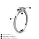 4 - Quyen 0.53 ctw (4.00 mm) Round London Blue Topaz and Lab Grown Diamond Three Stone Engagement Ring  