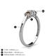 4 - Quyen 0.53 ctw (4.00 mm) Round Smoky Quartz and Lab Grown Diamond Three Stone Engagement Ring  