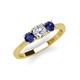 3 - Quyen 0.90 ctw (5.00 mm) Round Lab Grown Diamond and Iolite Three Stone Engagement Ring 