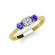3 - Quyen 0.98 ctw (5.00 mm) Round Lab Grown Diamond and Tanzanite Three Stone Engagement Ring 