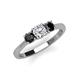 3 - Quyen 1.04 ctw (5.00 mm) Round Lab Grown Diamond and Black Diamond Three Stone Engagement Ring 