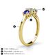 4 - Quyen 0.98 ctw (5.00 mm) Round Lab Grown Diamond and Tanzanite Three Stone Engagement Ring 