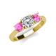 4 - Quyen IGI Certified 2.05 ctw (6.50 mm) Round Lab Grown Diamond and Pink Sapphire Three Stone Engagement Ring 