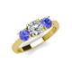 4 - Quyen IGI Certified 1.94 ctw (6.50 mm) Round Lab Grown Diamond and Tanzanite Three Stone Engagement Ring 