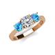 4 - Quyen IGI Certified 2.00 ctw (6.50 mm) Round Lab Grown Diamond and Blue Topaz Three Stone Engagement Ring 