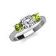 4 - Quyen IGI Certified 2.00 ctw (6.50 mm) Round Lab Grown Diamond and Peridot Three Stone Engagement Ring 