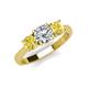 4 - Quyen IGI Certified 2.06 ctw (6.50 mm) Round Lab Grown Diamond and Yellow Sapphire Three Stone Engagement Ring 