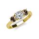 4 - Quyen IGI Certified 1.95 ctw (6.50 mm) Round Lab Grown Diamond and Smoky Quartz Three Stone Engagement Ring 