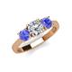4 - Quyen IGI Certified 1.94 ctw (6.50 mm) Round Lab Grown Diamond and Tanzanite Three Stone Engagement Ring 