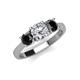 4 - Quyen IGI Certified 2.00 ctw (6.50 mm) Round Lab Grown Diamond and Black Diamond Three Stone Engagement Ring 