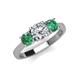 4 - Quyen IGI Certified 2.10 ctw (6.50 mm) Round Lab Grown Diamond and Lab Created Alexandrite Three Stone Engagement Ring 
