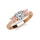 4 - Quyen IGI Certified 1.96 ctw (6.50 mm) Round Lab Grown Diamond and Morganite Three Stone Engagement Ring 