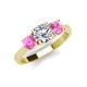 4 - Quyen IGI Certified 2.35 ctw (7.00 mm) Round Lab Grown Diamond and Pink Sapphire Three Stone Engagement Ring 