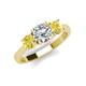 4 - Quyen IGI Certified 2.36 ctw (7.00 mm) Round Lab Grown Diamond and Yellow Sapphire Three Stone Engagement Ring 